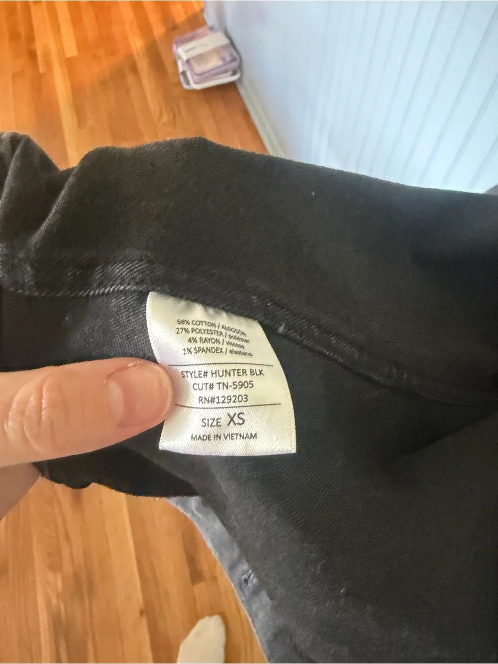 Carly Jean Los Angeles Washed Black Jean Hunter jacket XS (oversized to fit XS-M